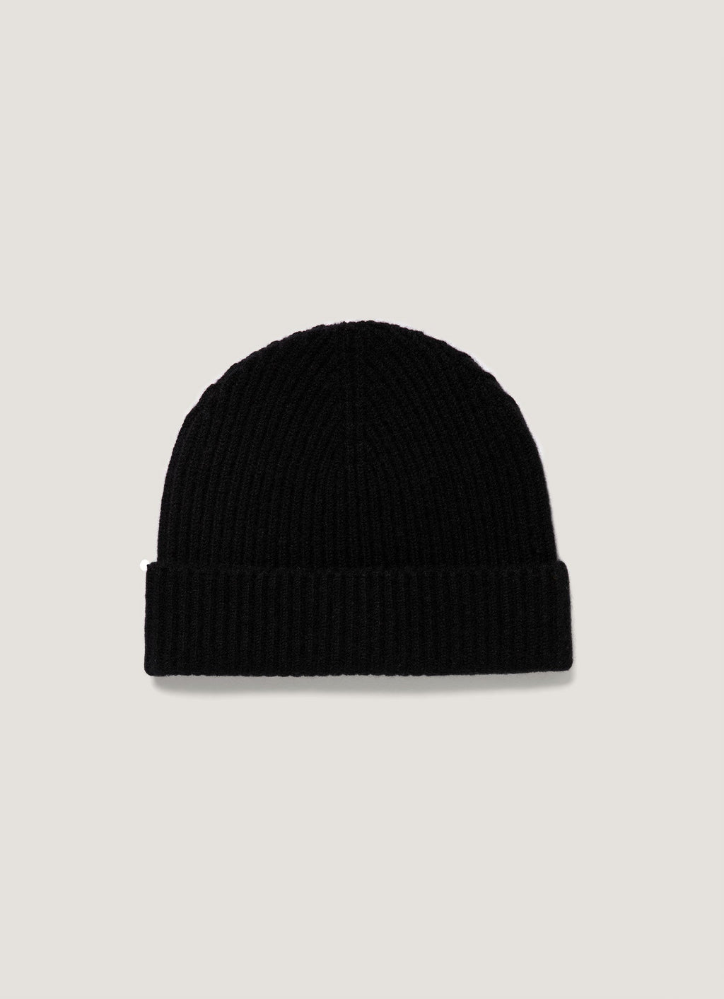Bonnet côtelé en cachemire noir