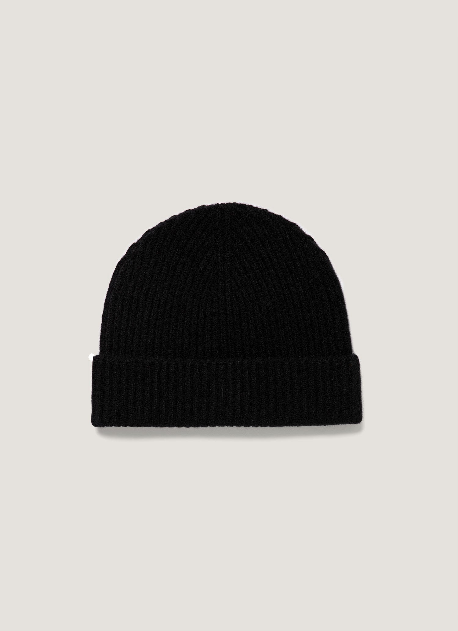 Bonnet côtelé en cachemire noir