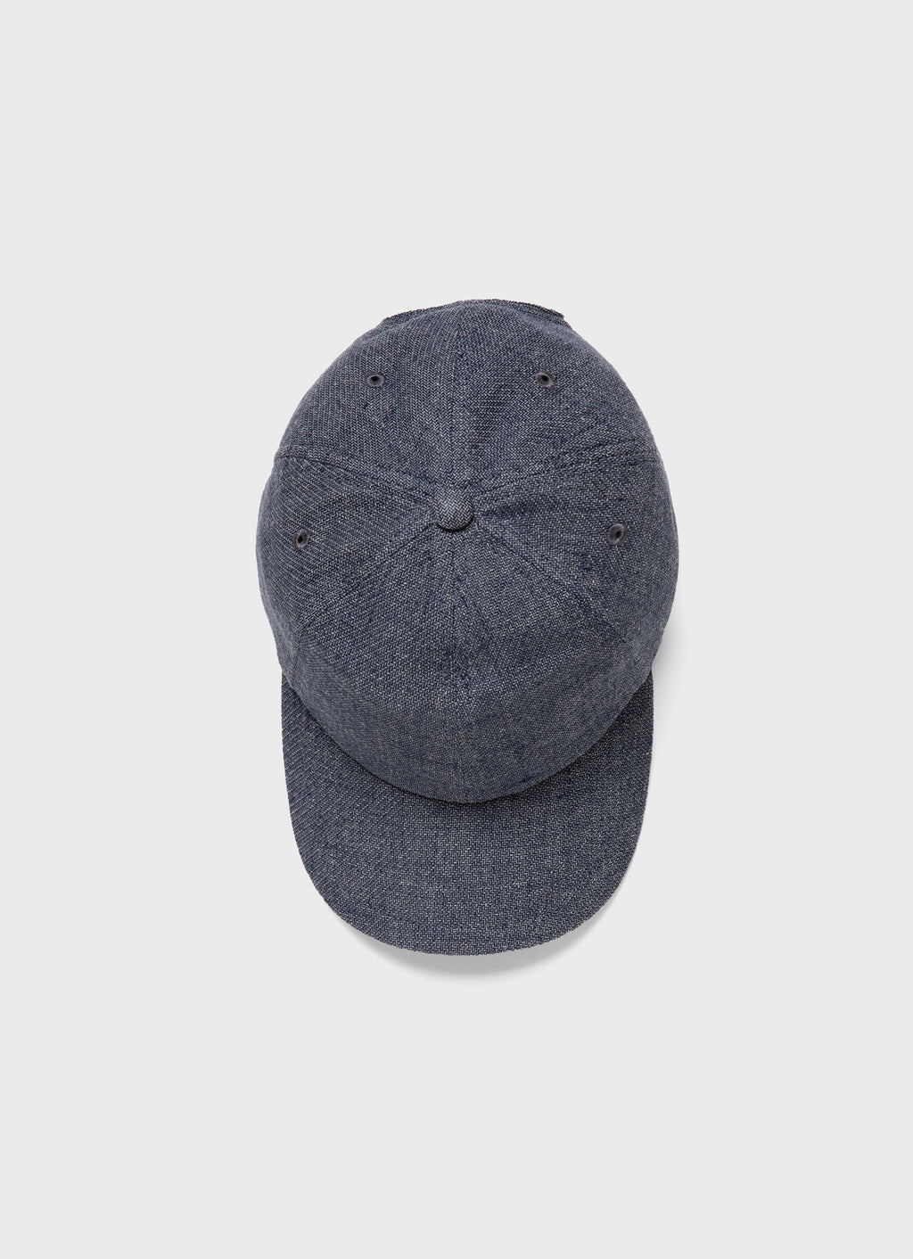 Casquette en sergé de coton et lin bleu jean