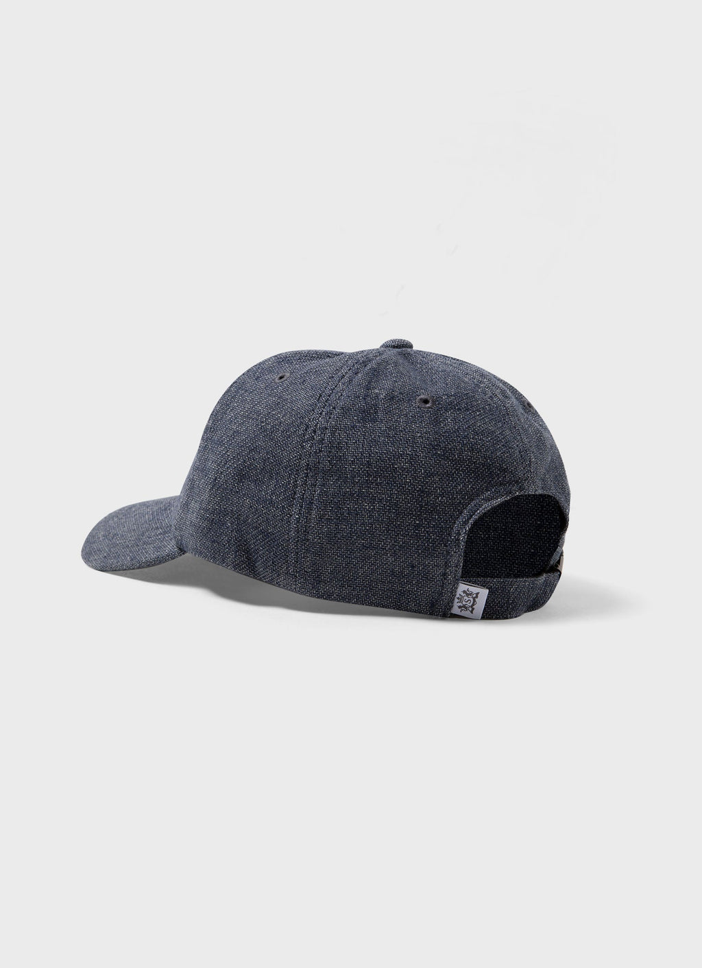 Casquette en sergé de coton et lin bleu jean