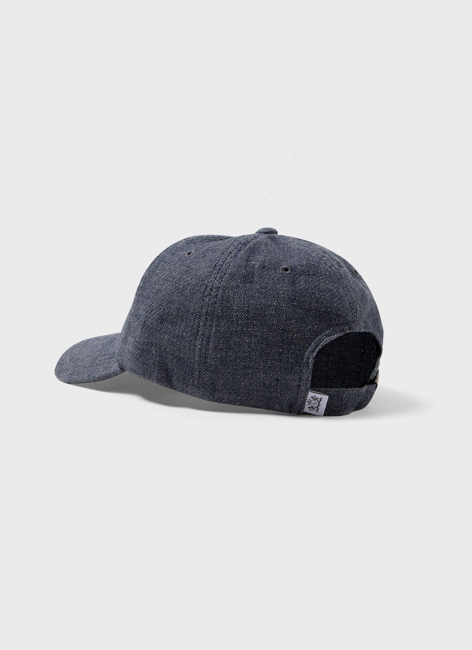 Casquette en sergé de coton et lin bleu jean