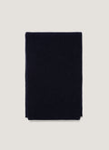 Écharpe côtelée en cachemire bleu marine