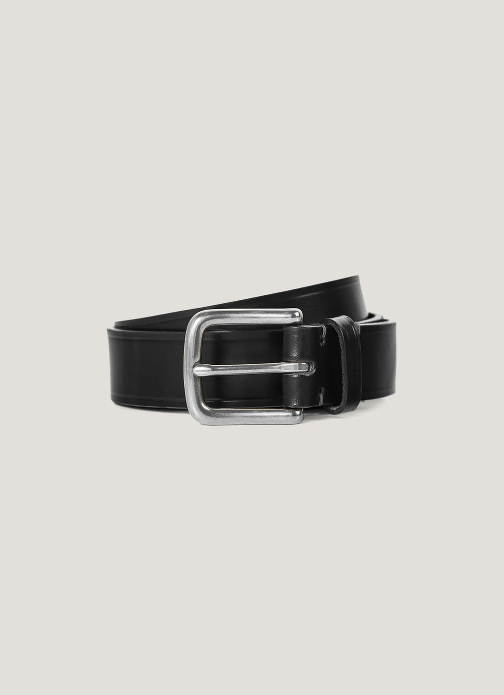 Ceinture en cuir noire pour homme