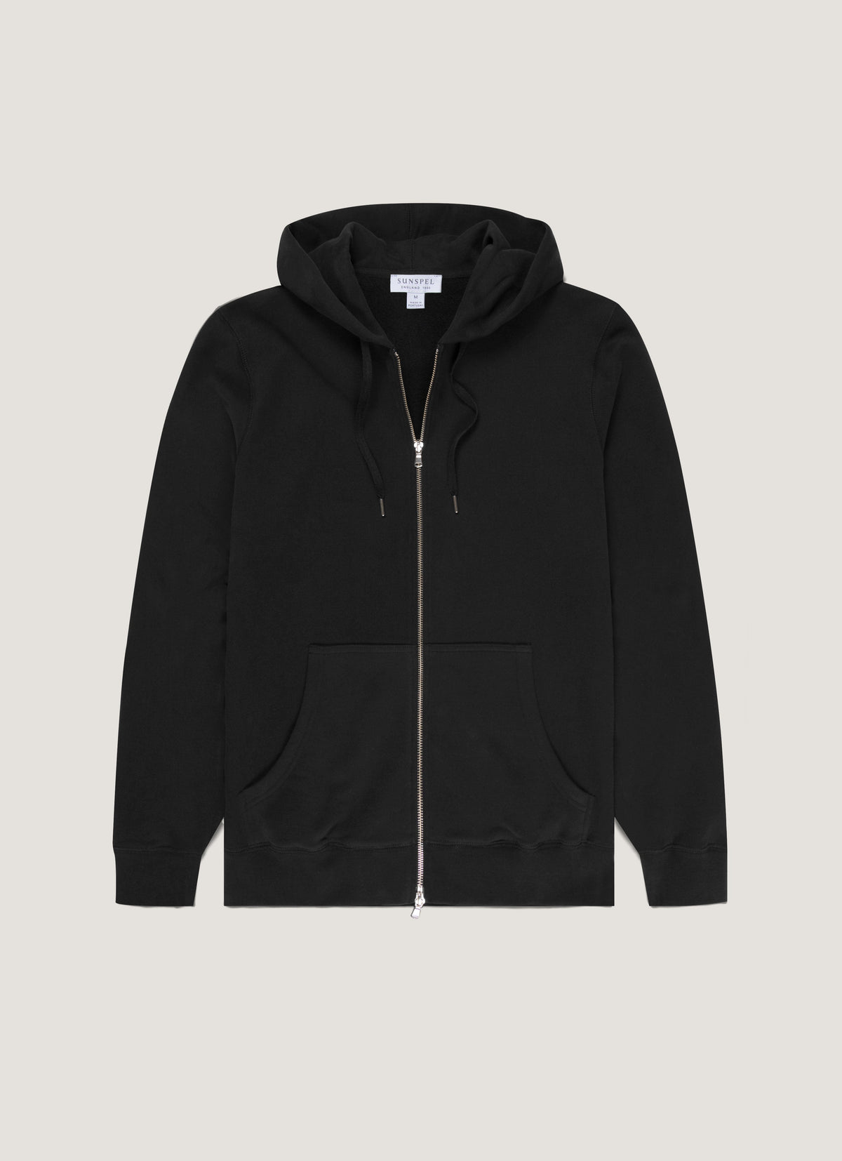 Sweat à capuche zippé en molleton bouclé pour homme - Noir