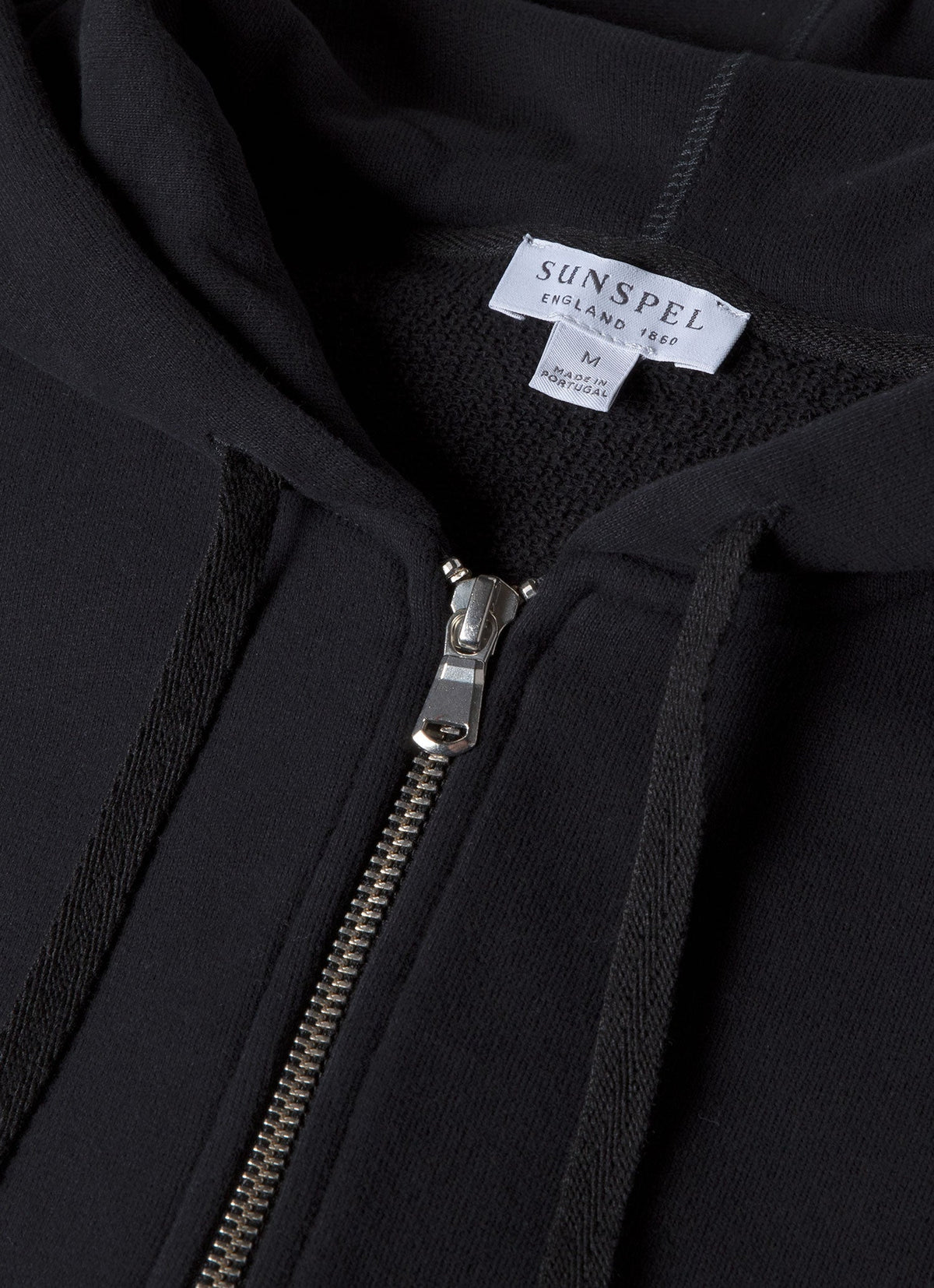 Sweat à capuche zippé en molleton bouclé pour homme - Noir