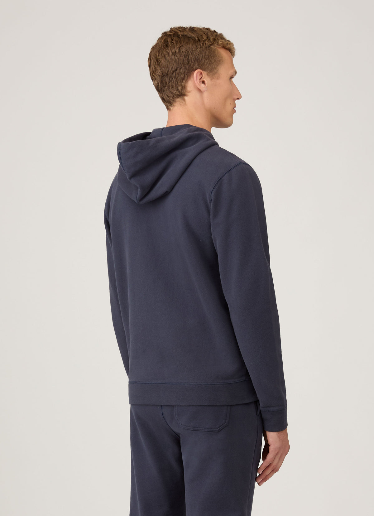 Sweat à capuche zippé en molleton pour homme - Marine