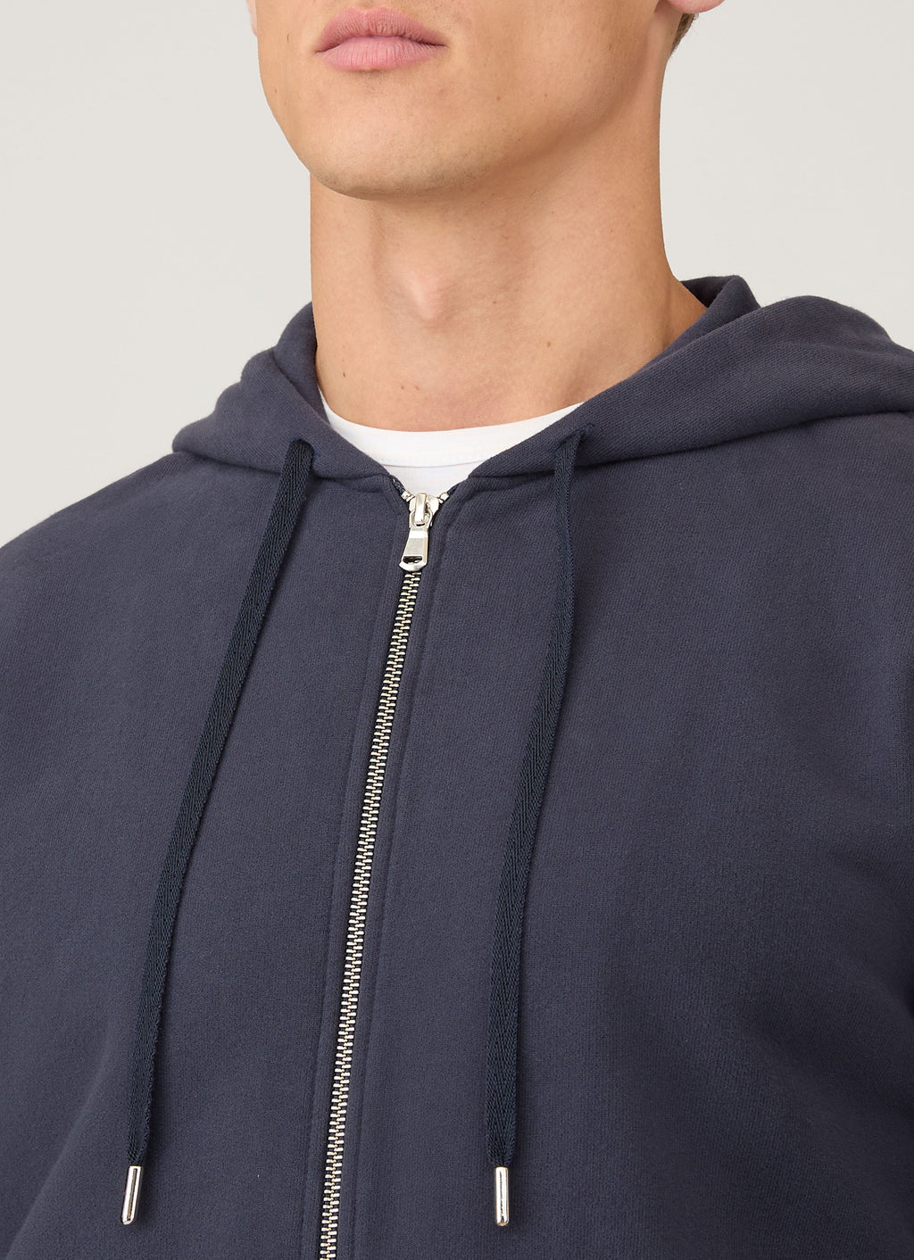 Sweat à capuche zippé en molleton pour homme - Marine