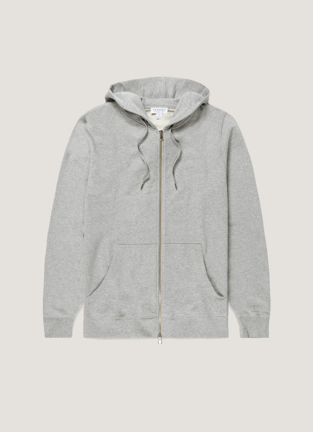 Men's Loopback Zip Hoodie in Grey Melange