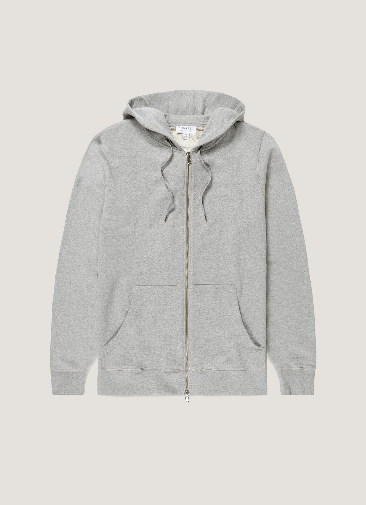 Men's Loopback Zip Hoodie in Grey Melange