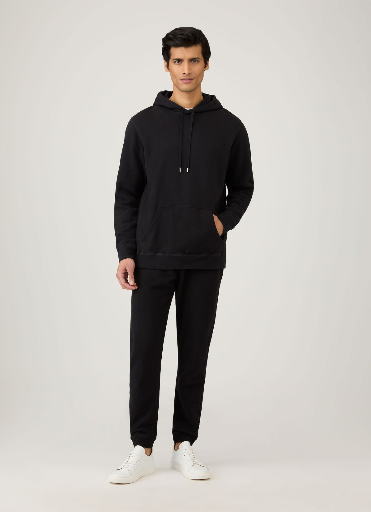 Sweat à capuche bouclette homme noir