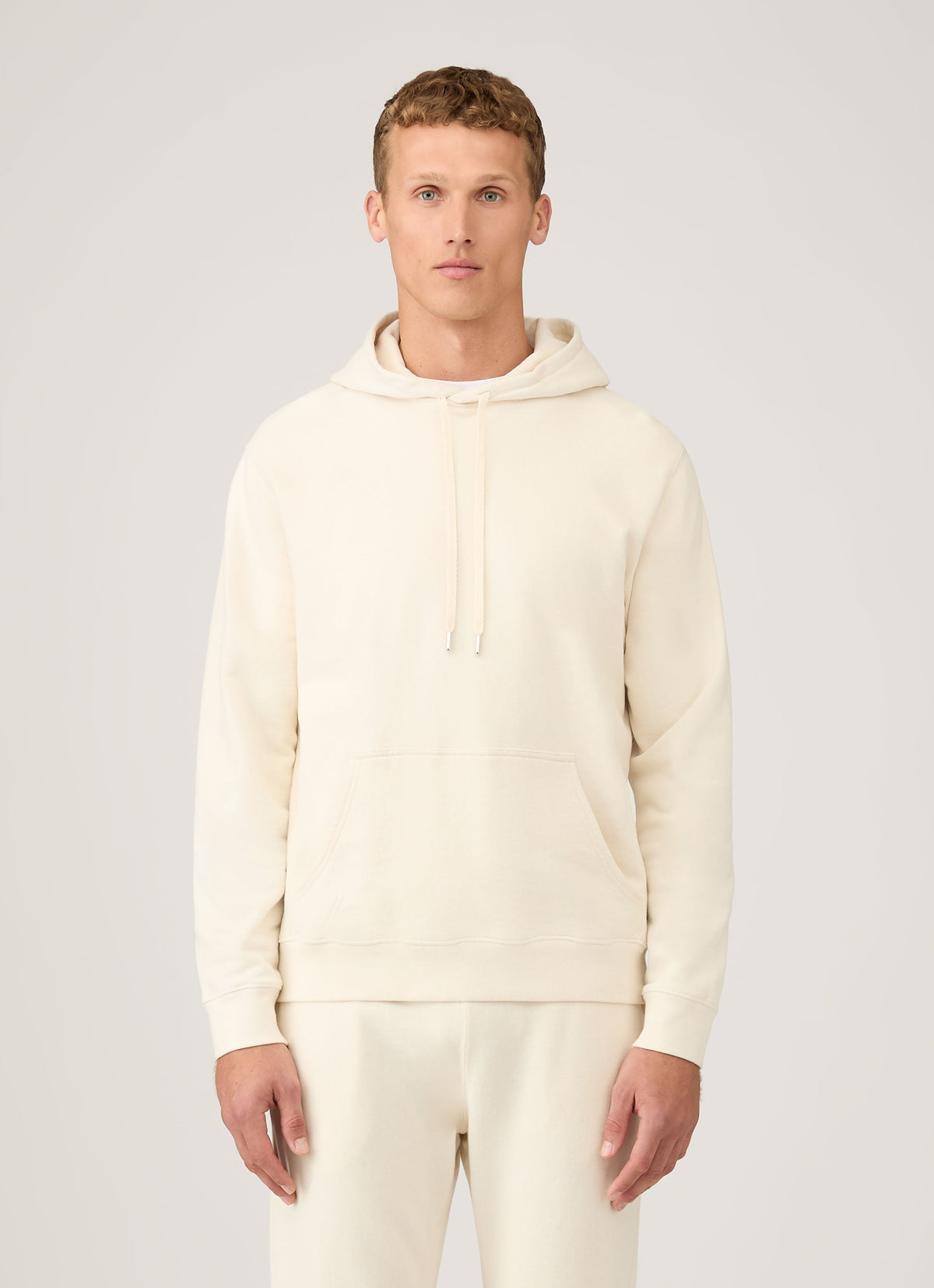 Sweat à capuche bouclette non teint pour homme