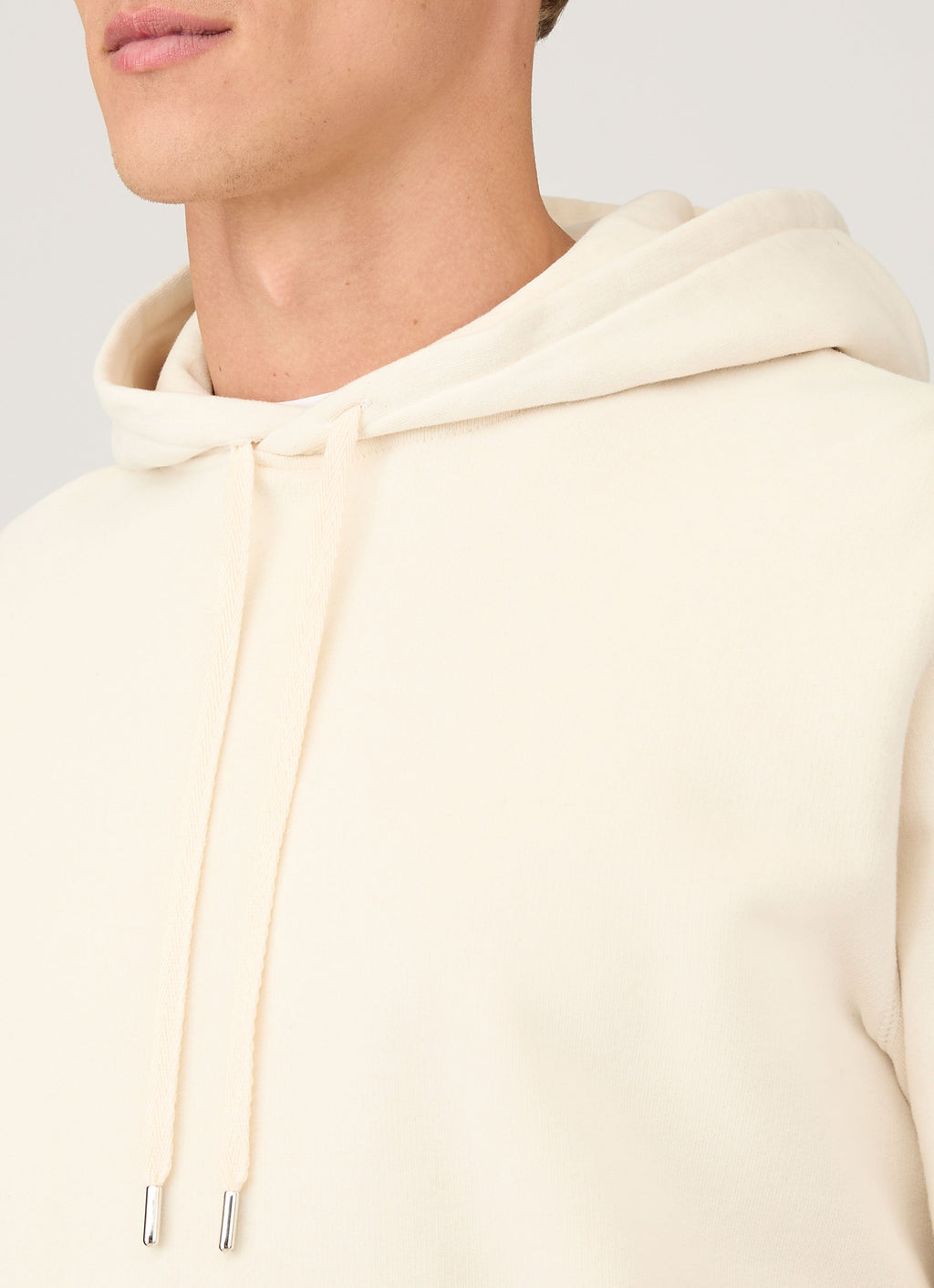 Sweat à capuche bouclette non teint pour homme