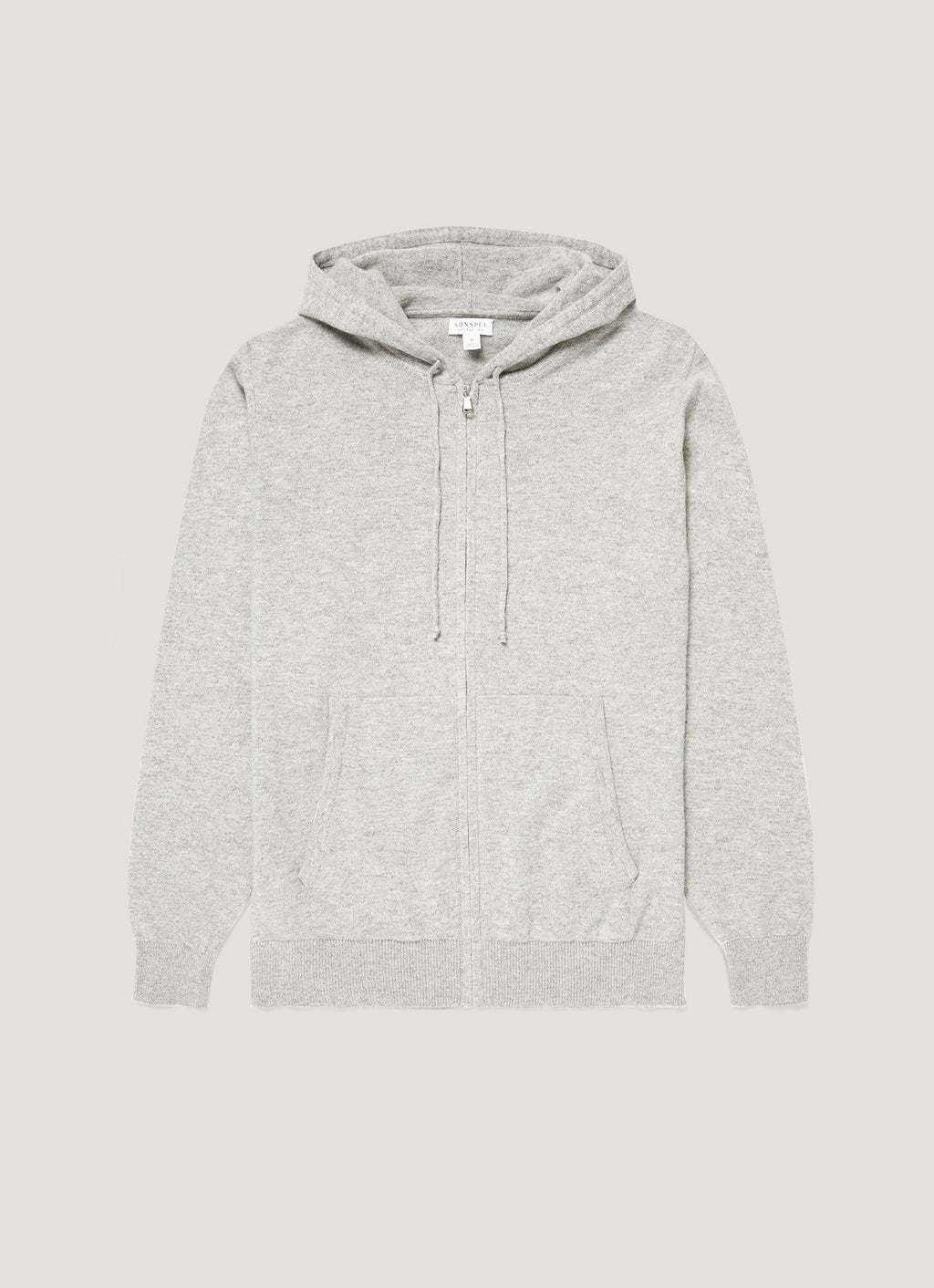 Sweat à capuche en cachemire pour homme gris chiné