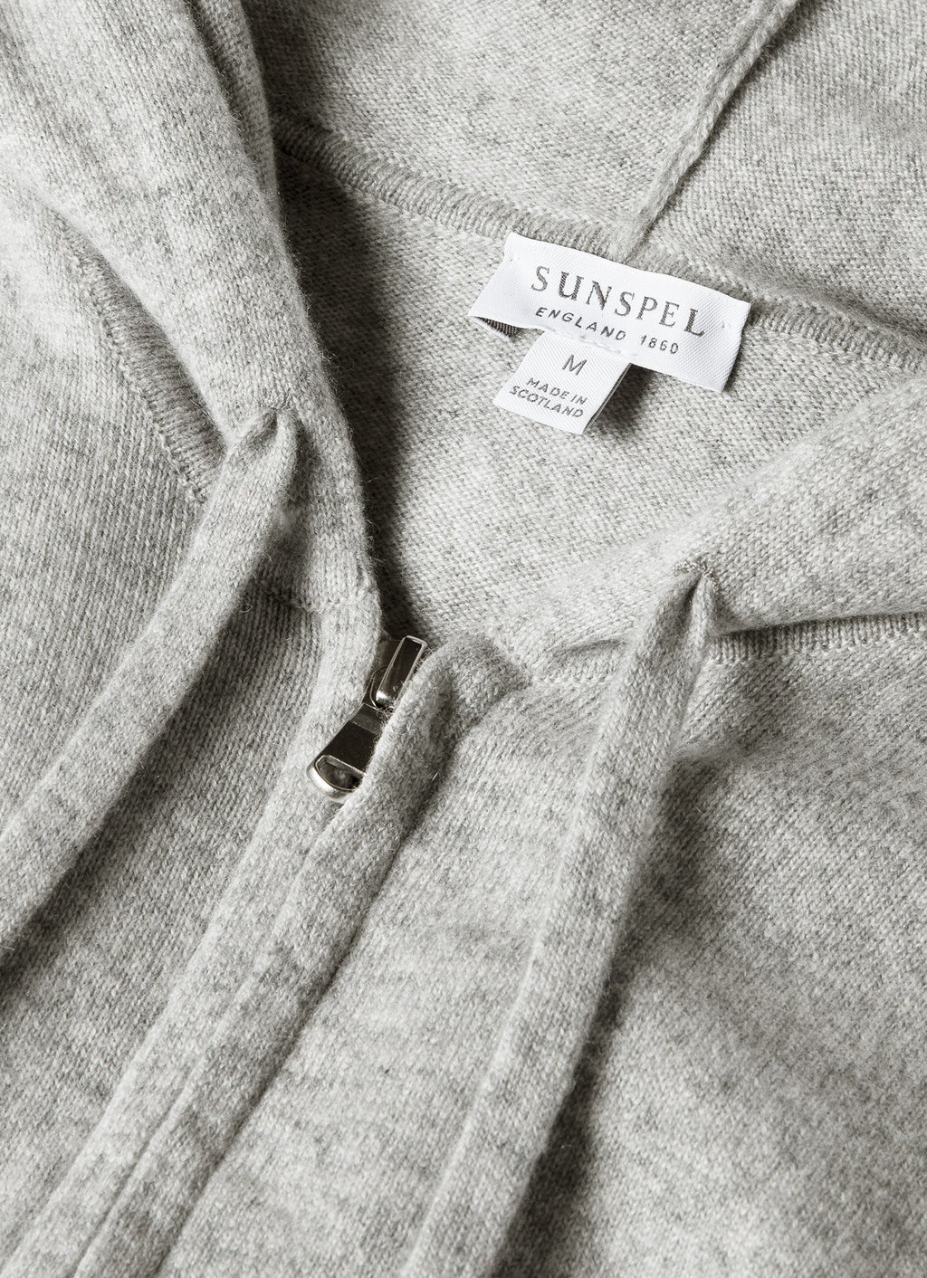 Sweat à capuche en cachemire pour homme gris chiné