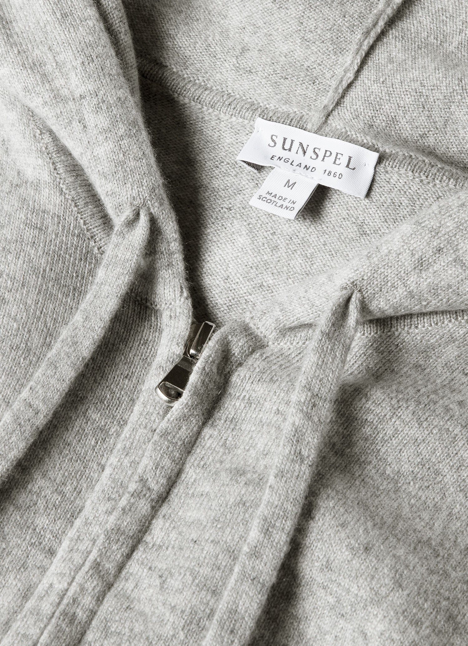Sweat à capuche en cachemire pour homme gris chiné