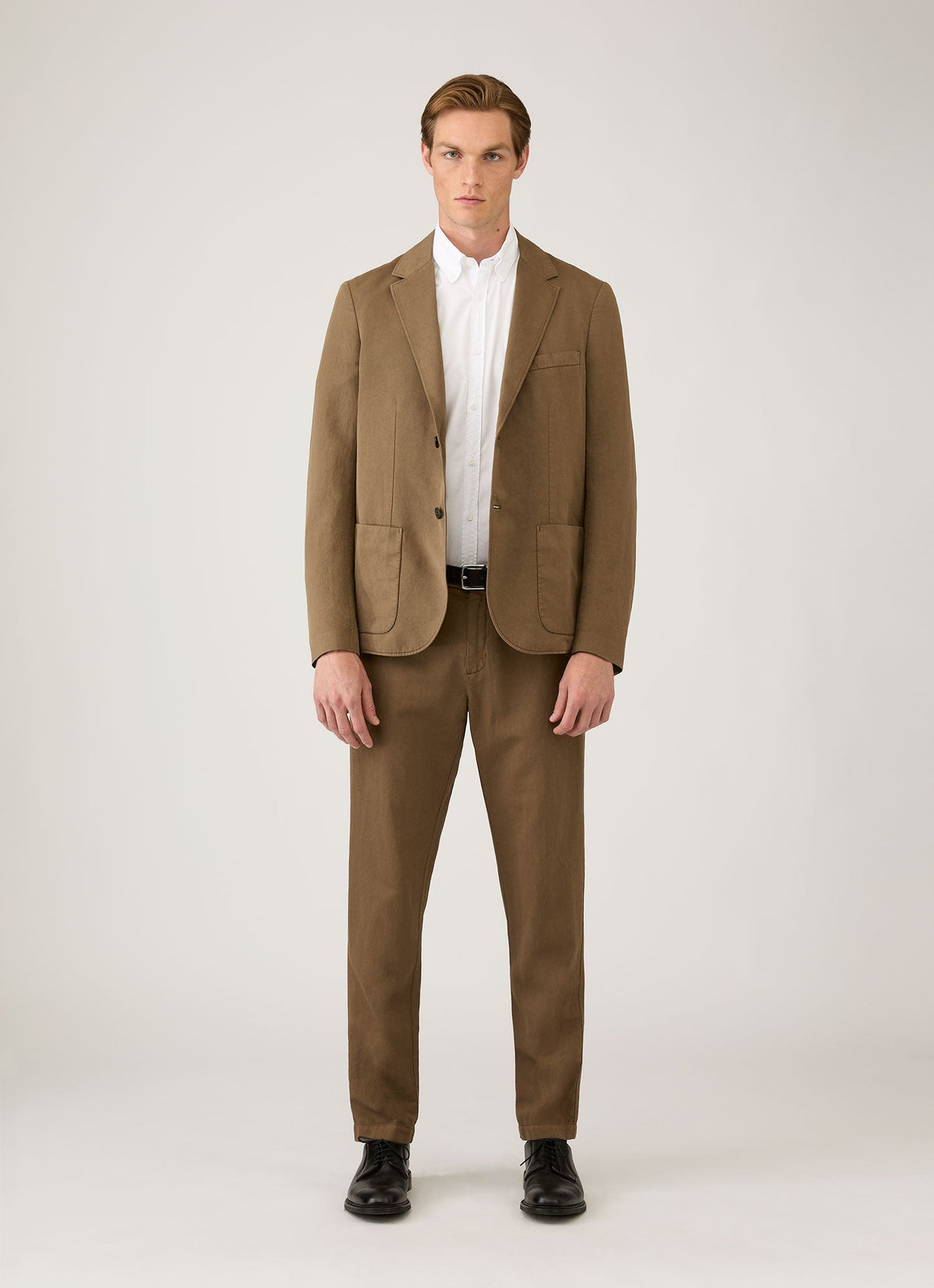 Blazer en coton et lin pour homme, couleur cèdre foncé