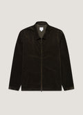 Blouson Harrington en velours côtelé vert foncé pour homme