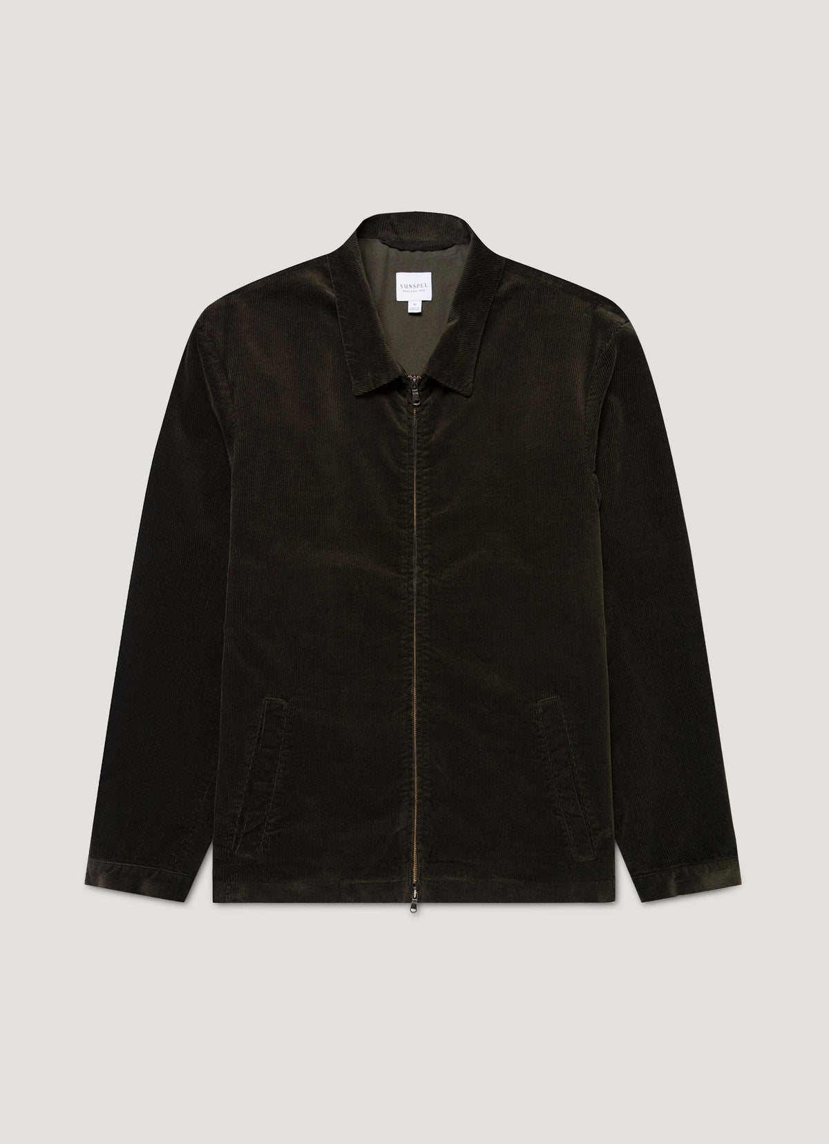 Blouson Harrington en velours côtelé vert foncé pour homme