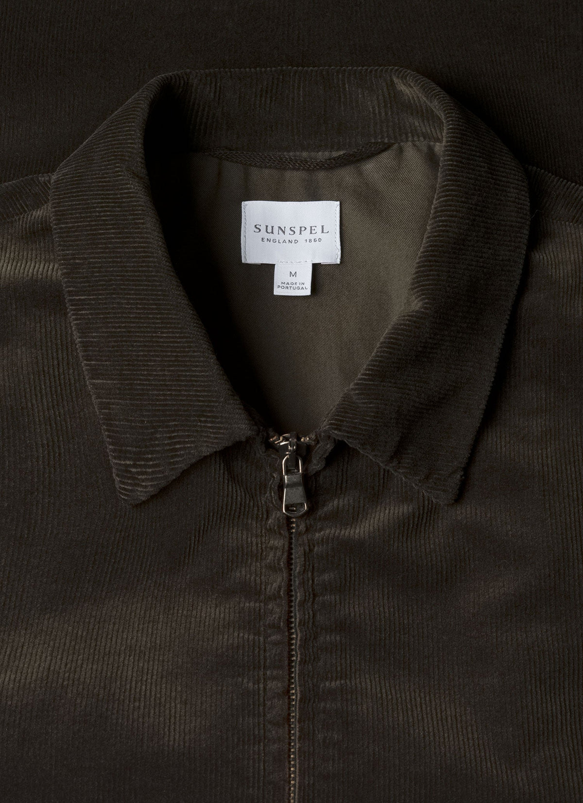 Blouson Harrington en velours côtelé vert foncé pour homme
