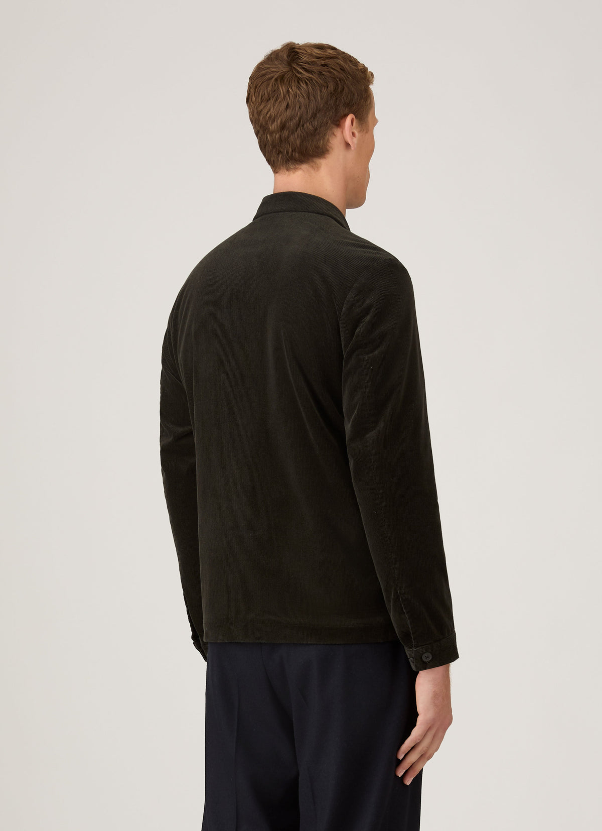 Blouson Harrington en velours côtelé vert foncé pour homme