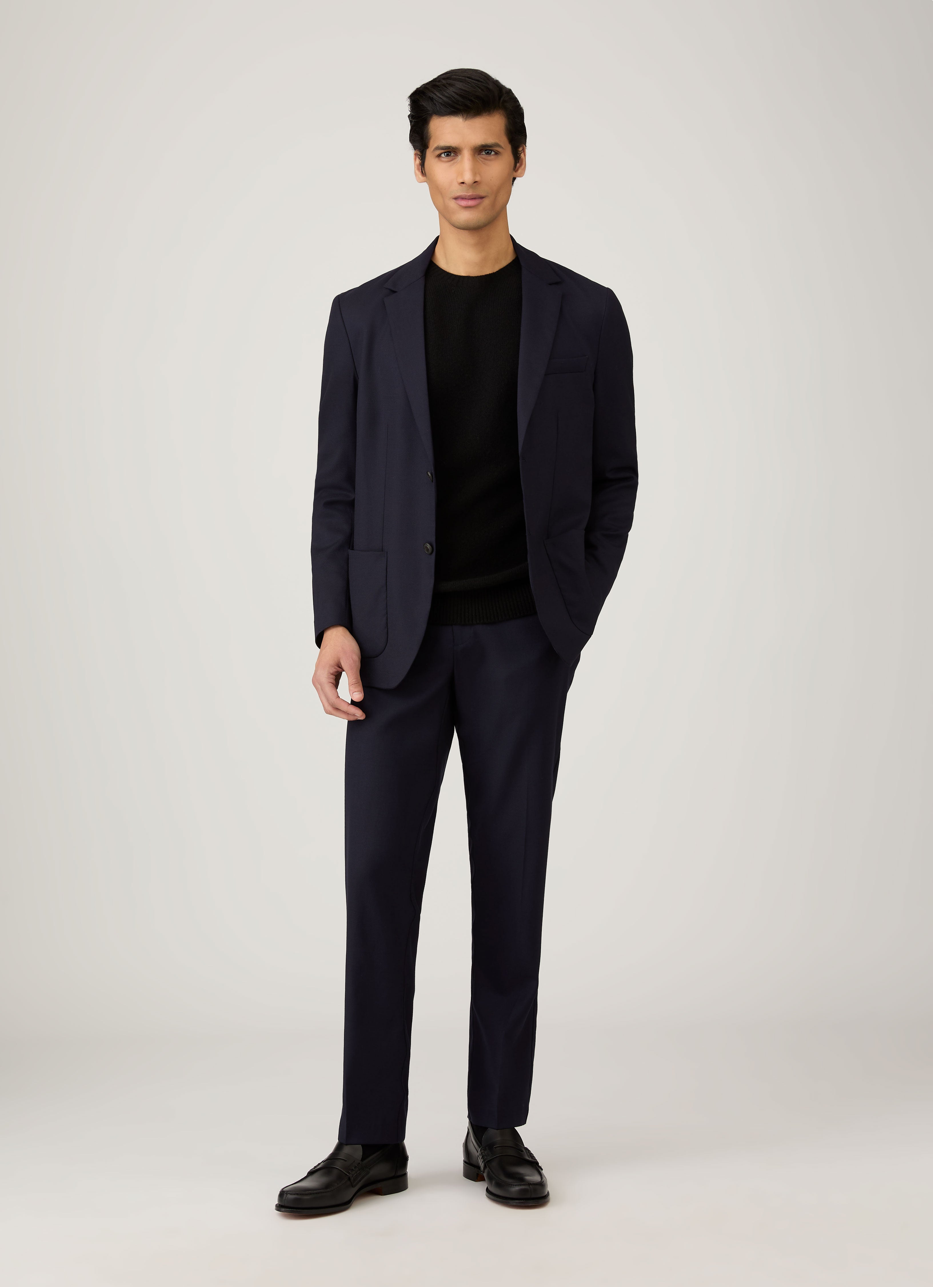 Men's Lambswool Crew Neck Jumper in Black