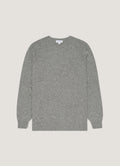 Pull ras-du-cou en laine d'agneau pour homme, gris chiné