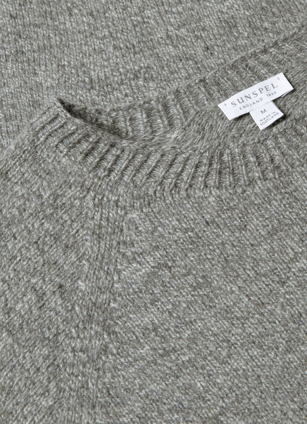 Pull ras-du-cou en laine d'agneau pour homme, gris chiné