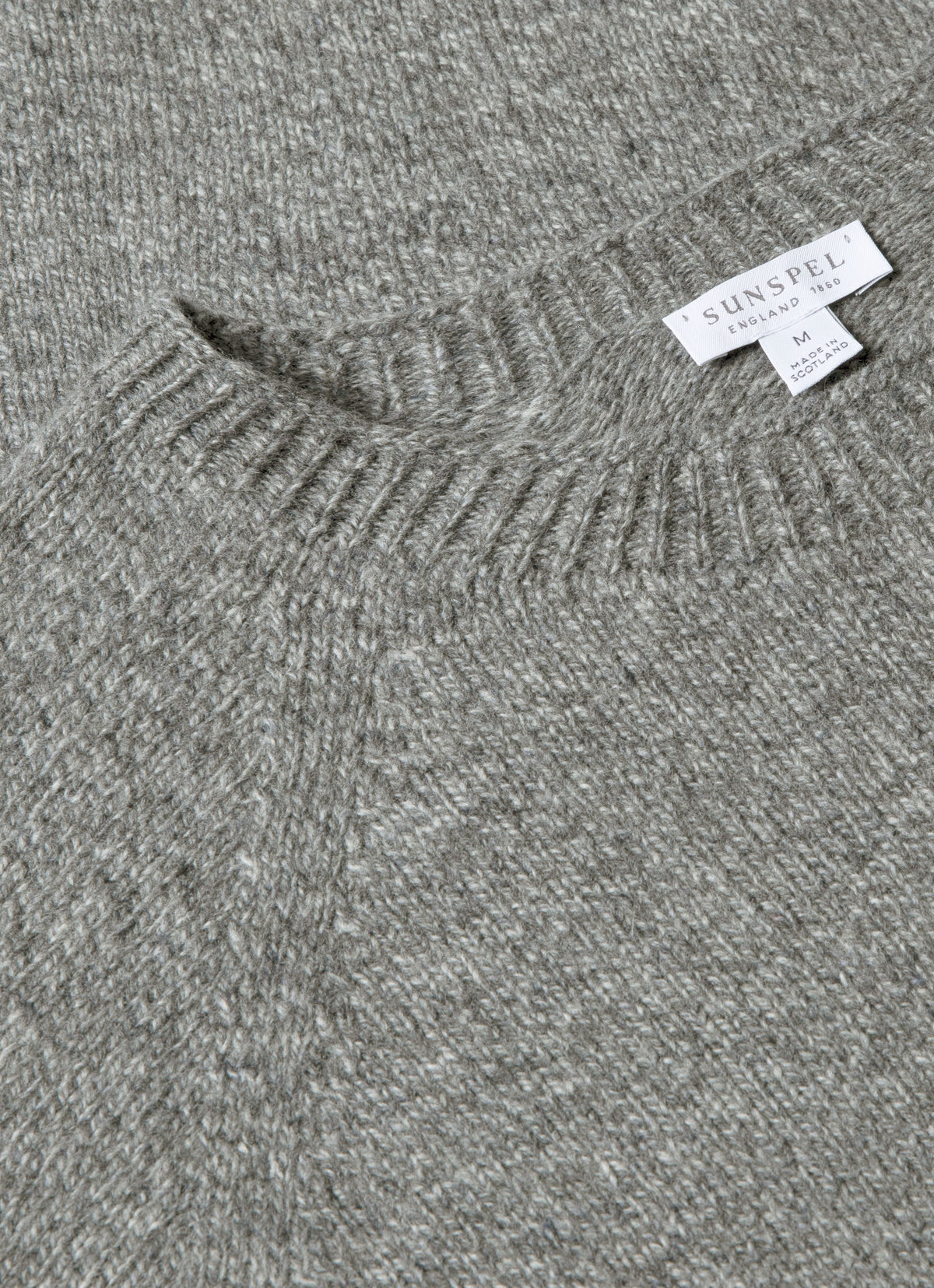 Pull ras-du-cou en laine d'agneau pour homme, gris chiné
