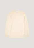 Pull ras du cou en lambswool pour homme, coloris écru