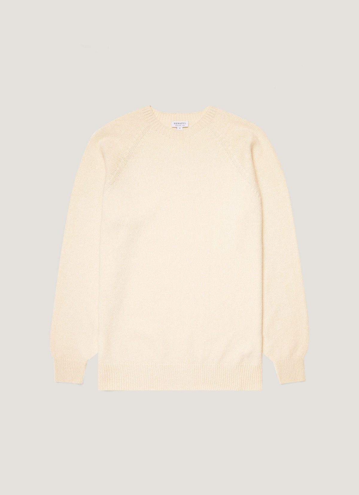 Pull ras du cou en lambswool pour homme, coloris écru