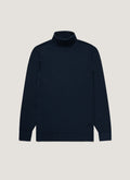 Col roulé homme en mérinos extrafin bleu marine clair