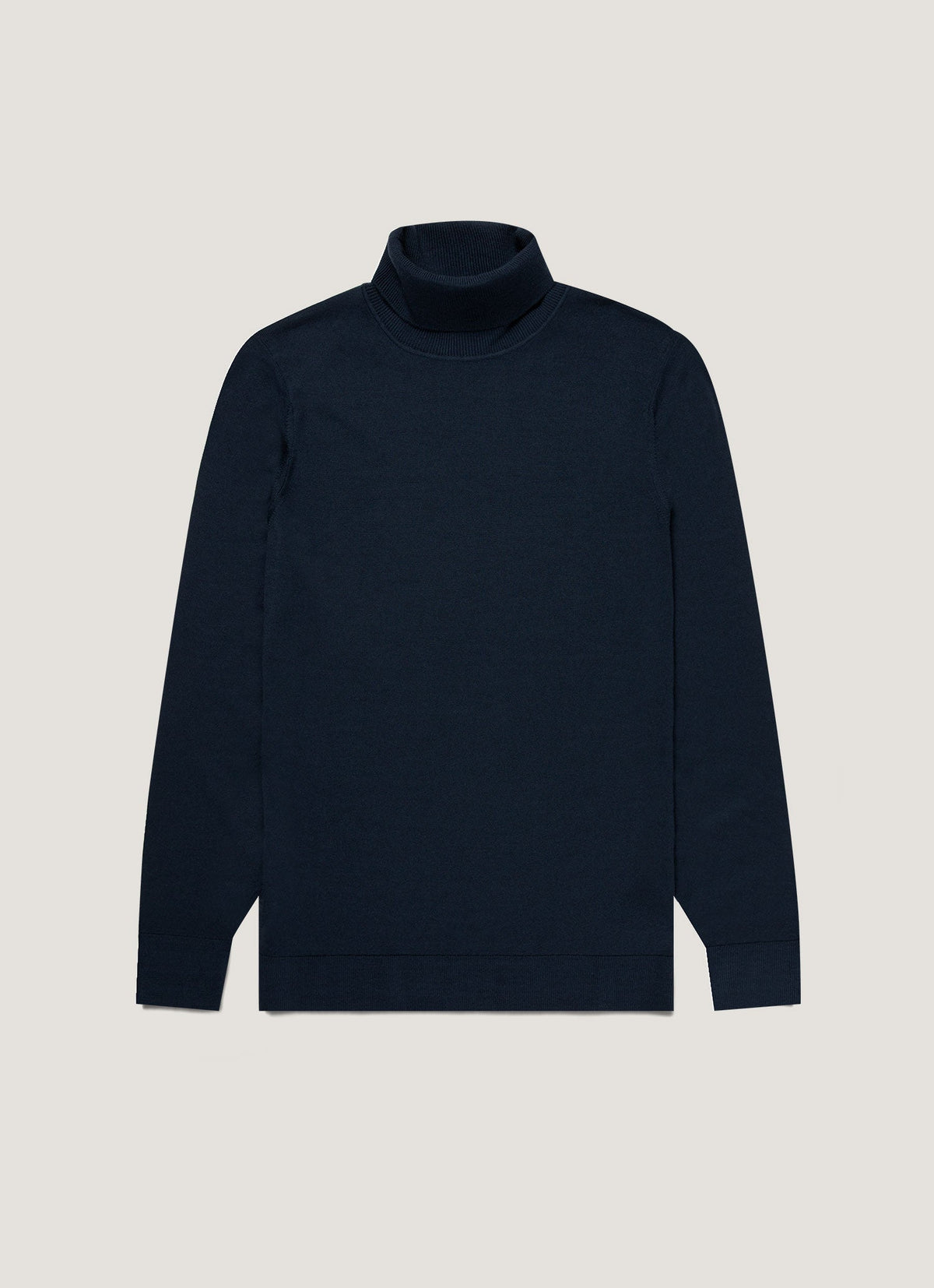 Col roulé homme en mérinos extrafin bleu marine clair