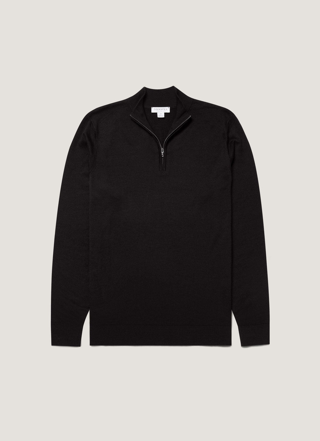 Col zippé homme en mérinos extrafin noir