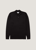 Col zippé homme en mérinos extrafin noir