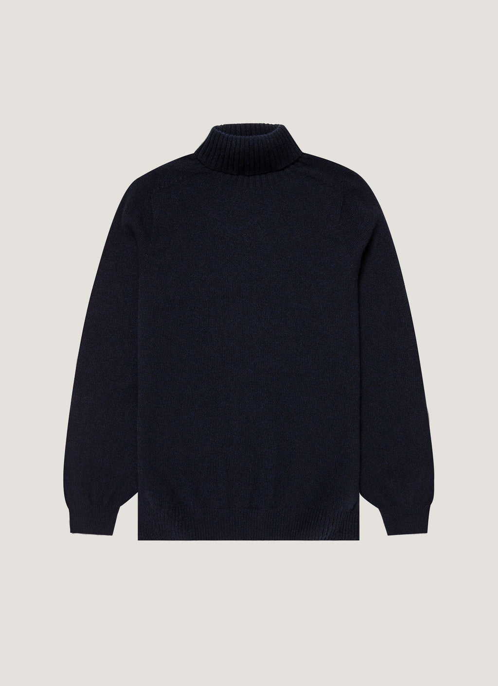 Col roulé en lambswool pour homme, coloris mouliné bleu marine foncé