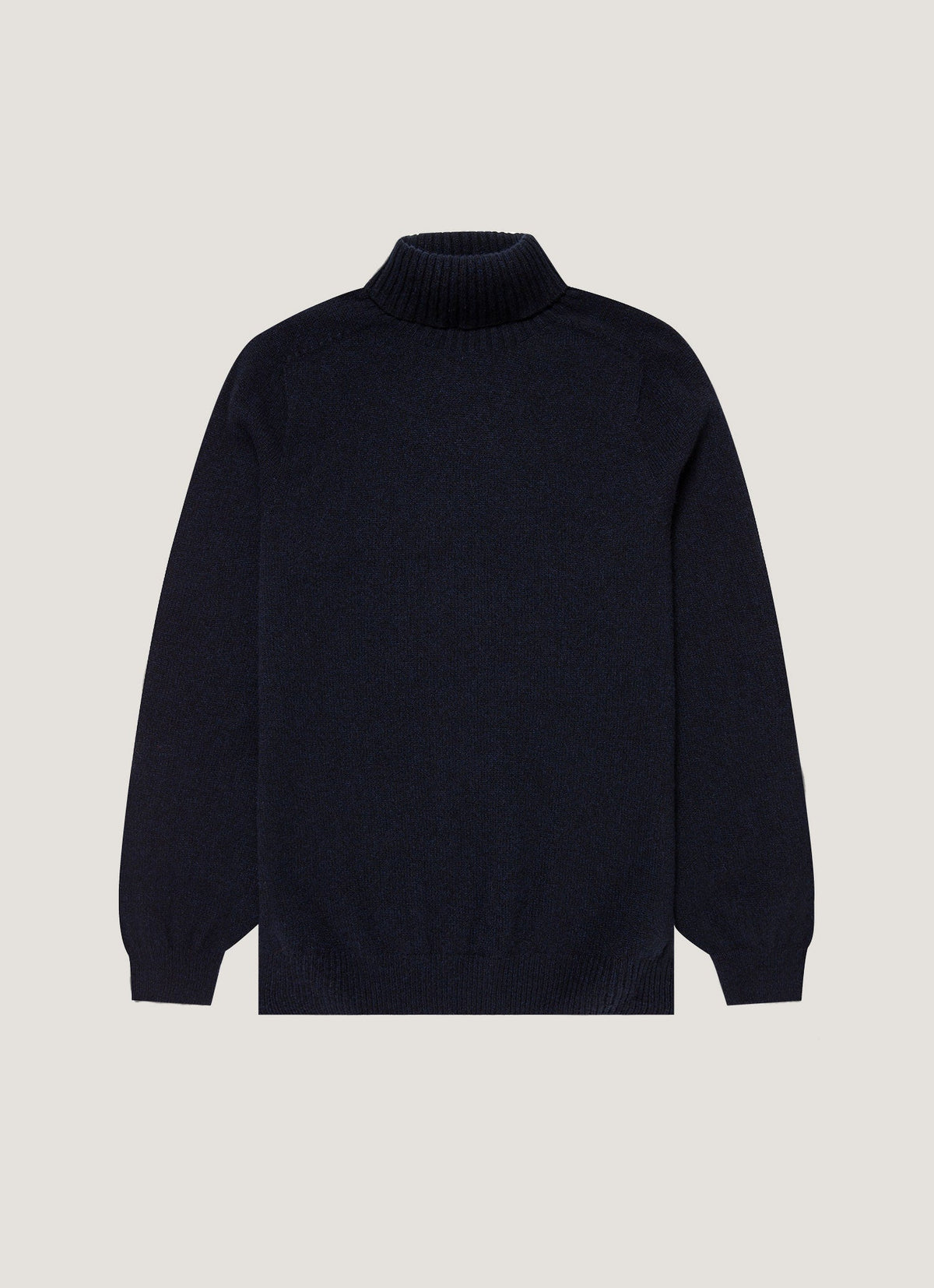 Col roulé en lambswool pour homme, coloris mouliné bleu marine foncé