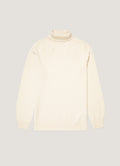 Men's Lambswool Roll Neck in Ecru