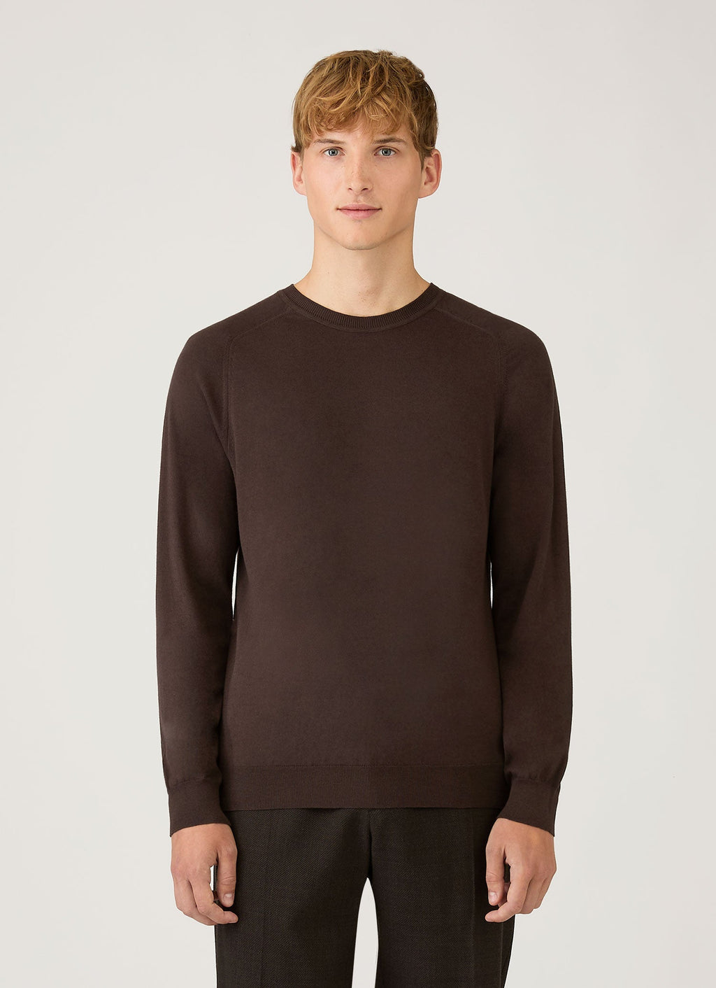 Pull Ras-du-Cou en Cachemire Sea Island Homme Chocolat Noir