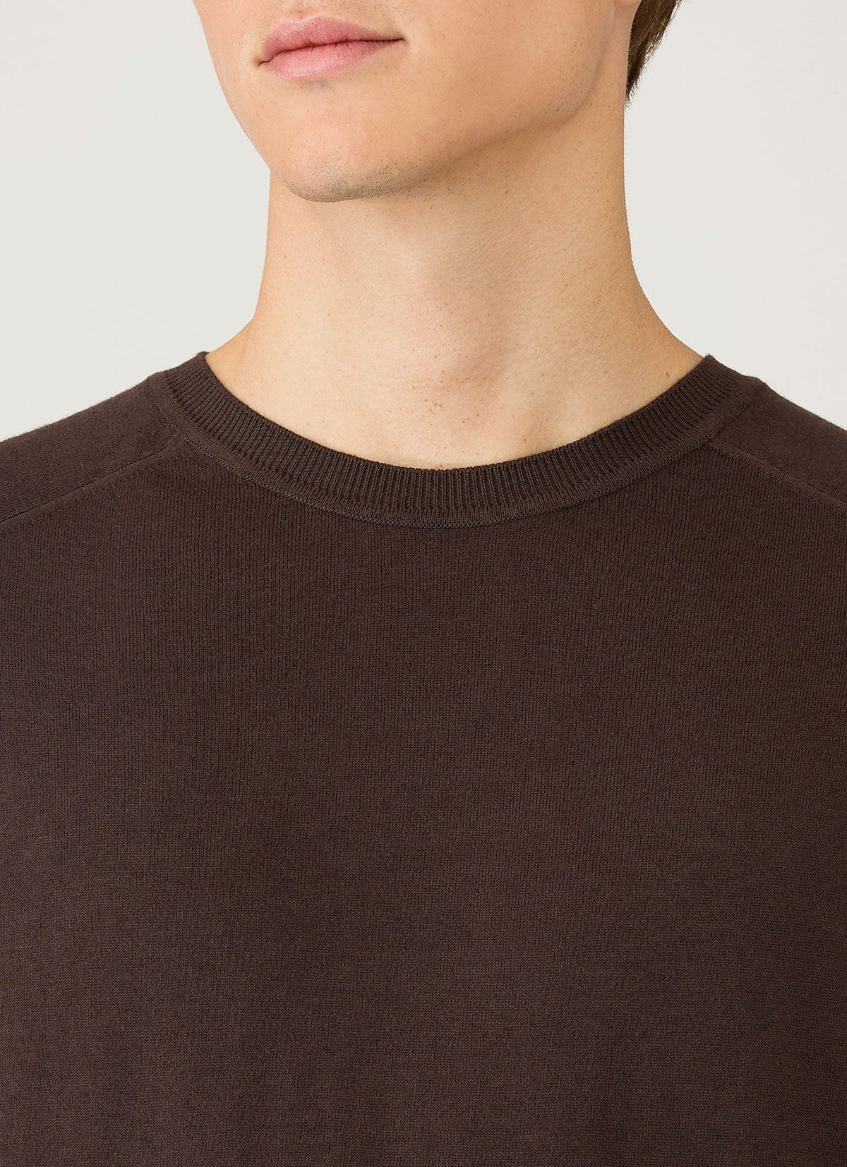 Pull Ras-du-Cou en Cachemire Sea Island Homme Chocolat Noir