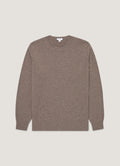 Pull col rond en cachemire homme coloris écorce