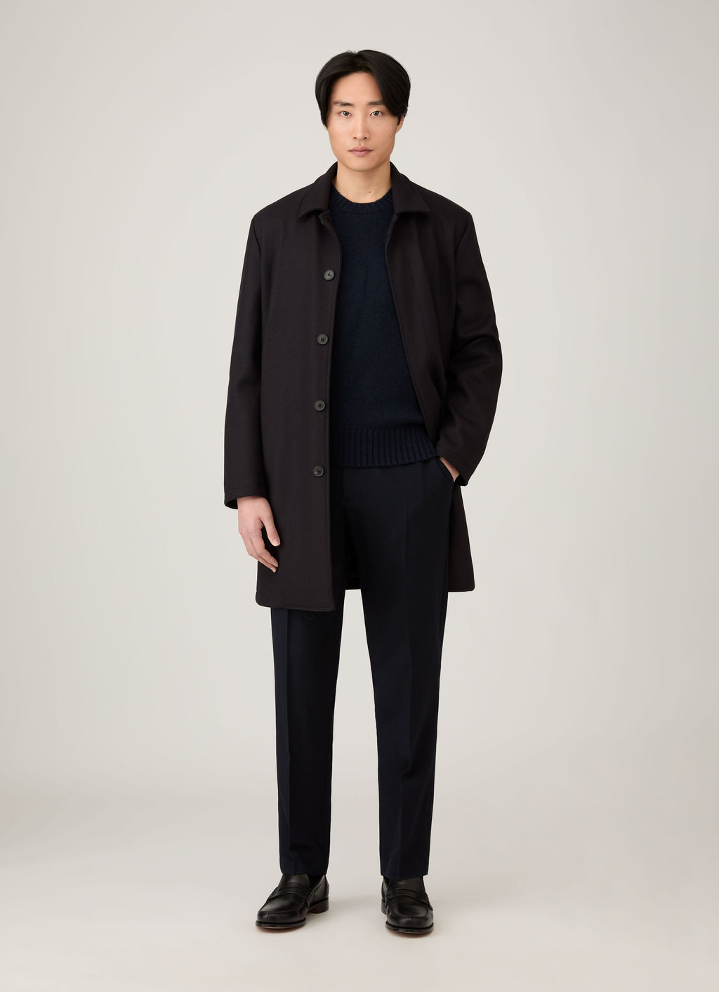 Pull en cachemire pour homme, coloris bleu marine