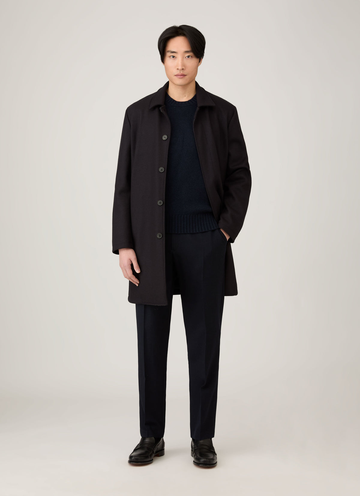 Pull en cachemire pour homme, coloris bleu marine