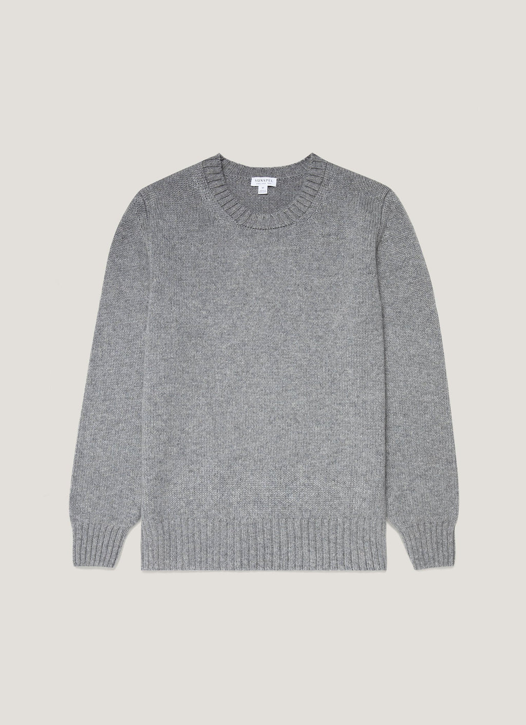 Men's Cashmere Jumper in Mid Grey Melange