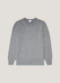 Men's Cashmere Jumper in Mid Grey Melange