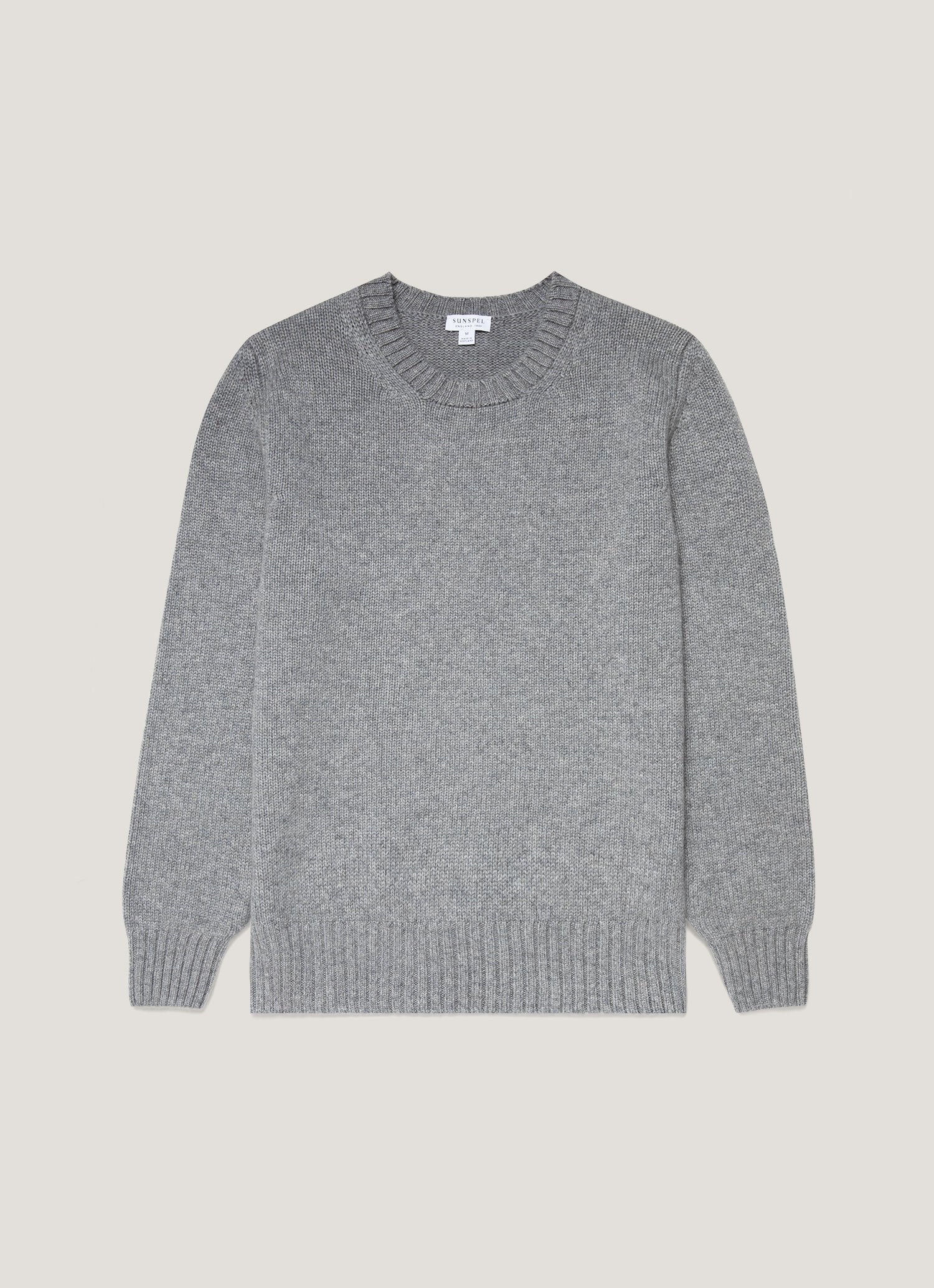 Men's Cashmere Jumper in Mid Grey Melange
