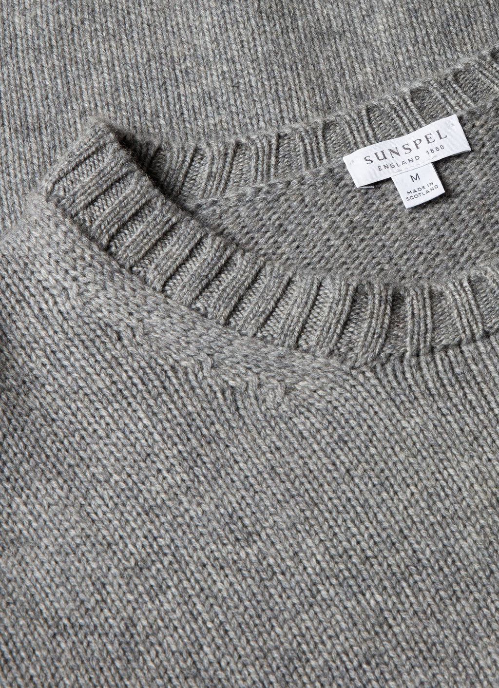Men's Cashmere Jumper in Mid Grey Melange