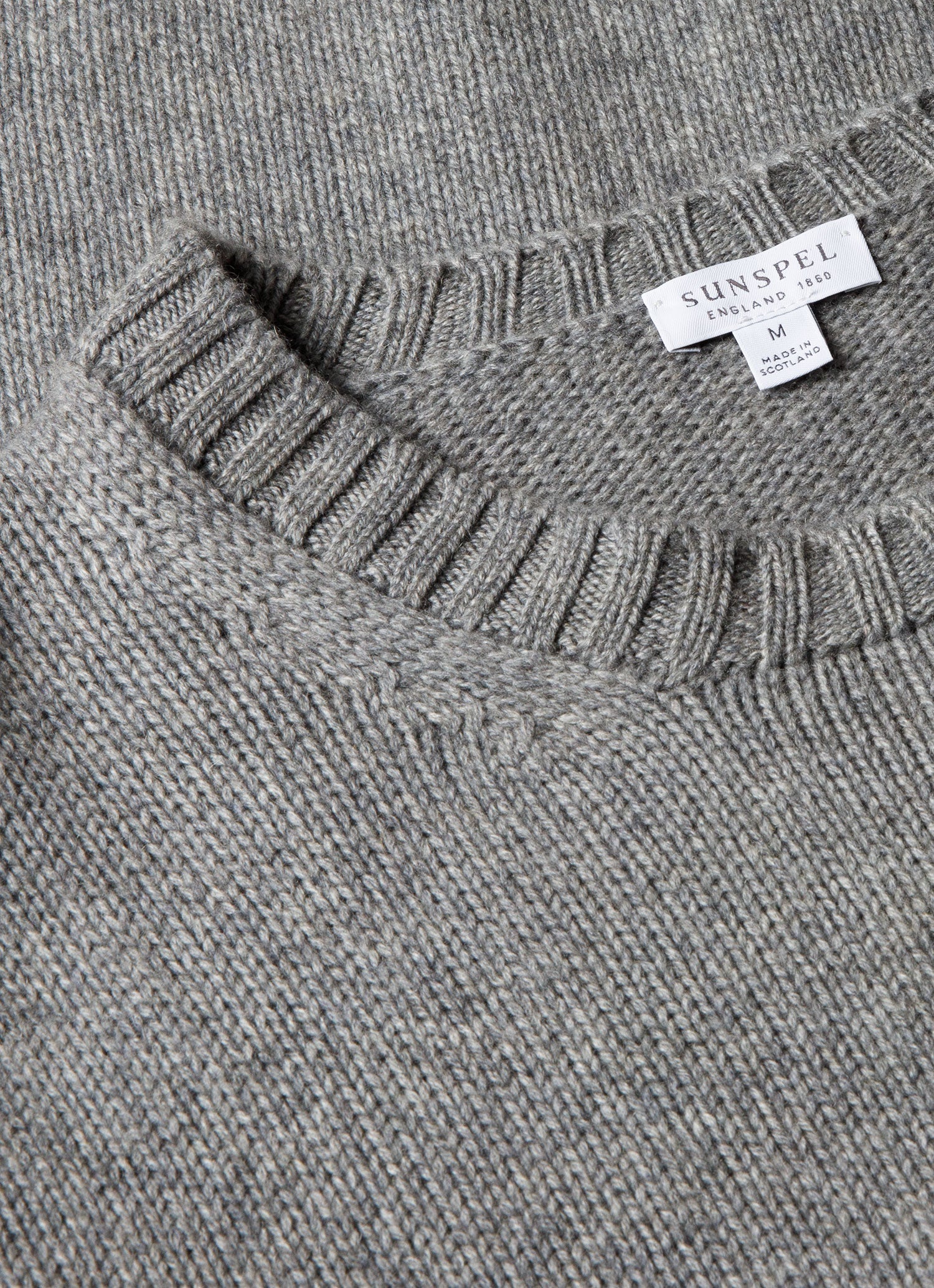 Men's Cashmere Jumper in Mid Grey Melange