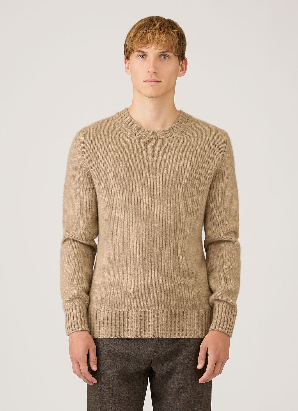Pull en cachemire pour homme marron naturel