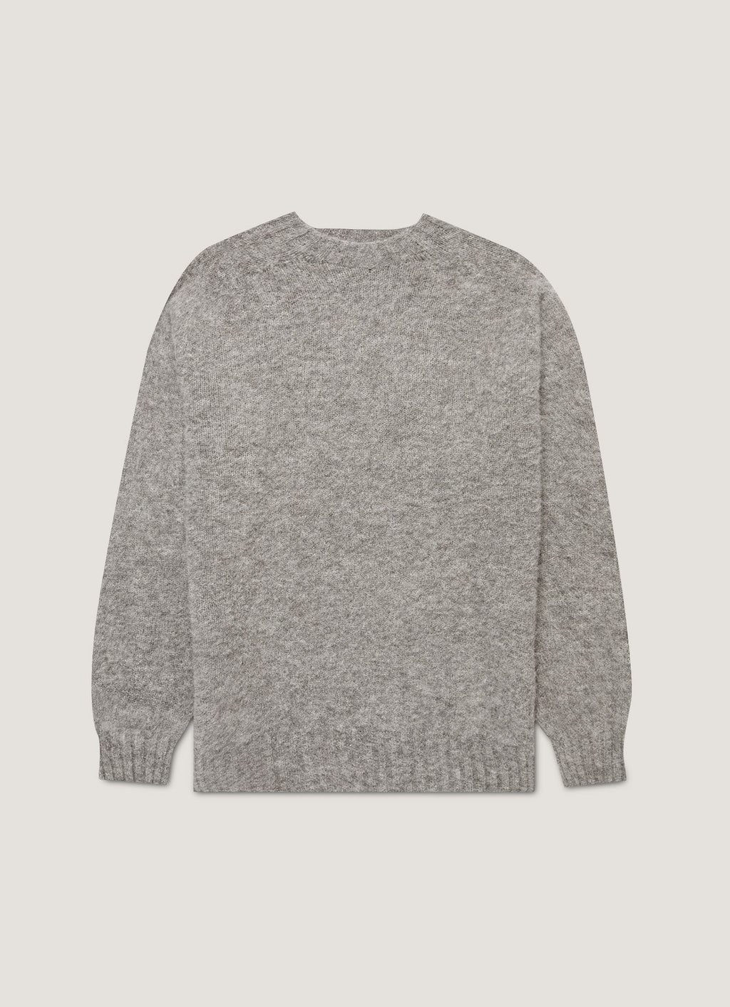 Pull Ras du Cou Homme Gris Chiné Moyen