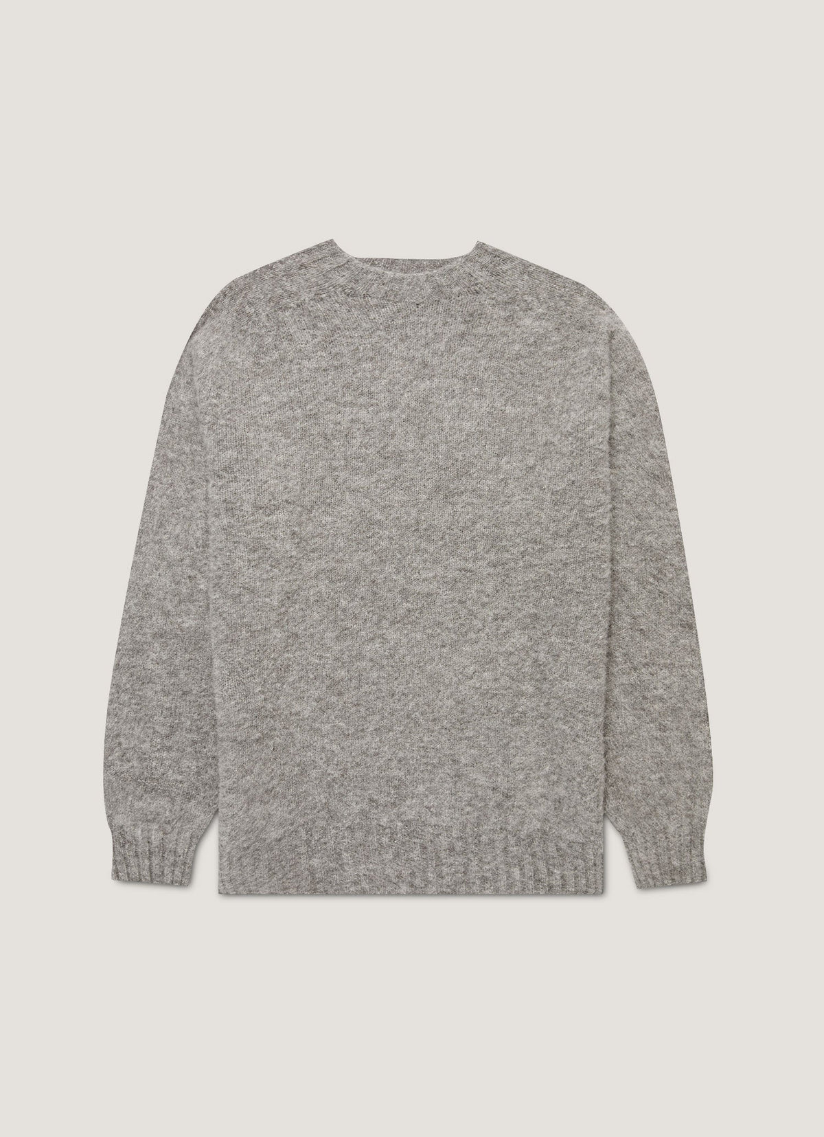 Pull Ras du Cou Homme Gris Chiné Moyen